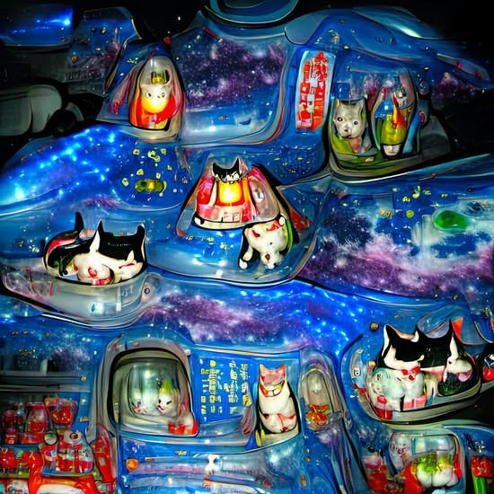 Lucky Space Cats at Night